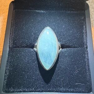 Stunning Silver and Aqua Chalcedony Women's Ring, sz. 5.5